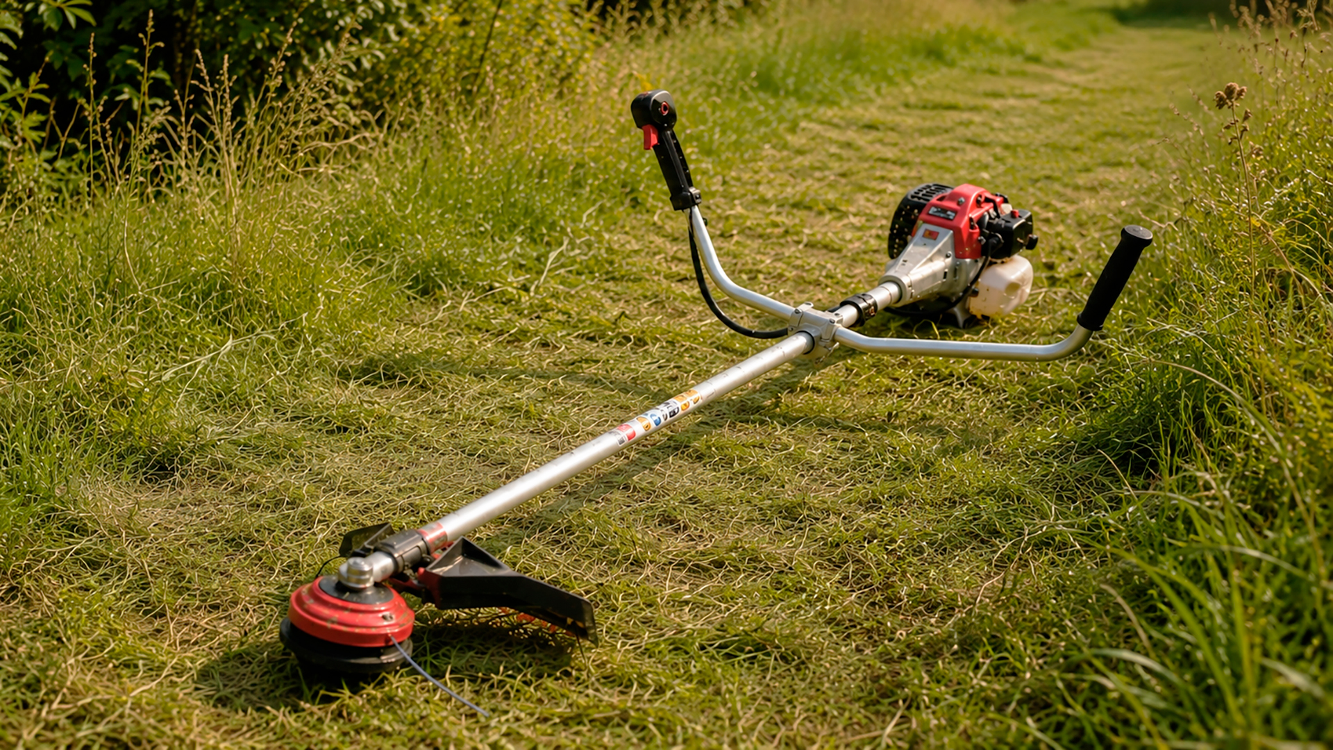 Desbrozadora en campo